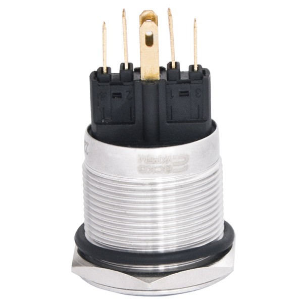 Кнопка Аско-Укрем TYJ 22-371 1NO+1NC 220В с подсветкой и фиксацией зеленая (A0140010135) - фото №3