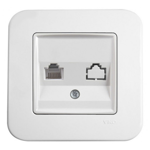 Розетка компьютерная белая VIKO Rollina