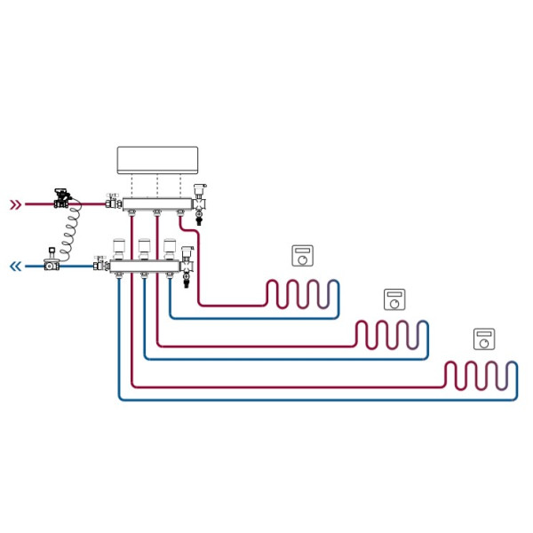 Коллектор Danfoss 088U0524 FHF 4+4 - фото №1