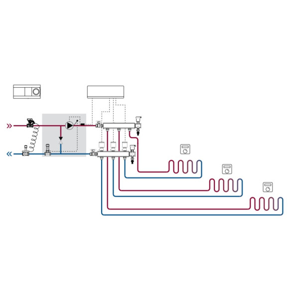 Коллектор Danfoss 088U0524 FHF 4+4 - фото №3