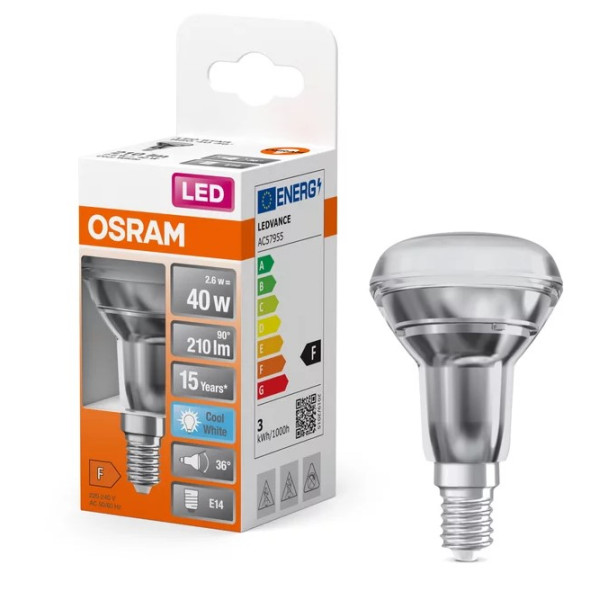 Светодиодная лампа Osram LED R50 40 2,6Вт/840 GL E14 6х1 - фото №3