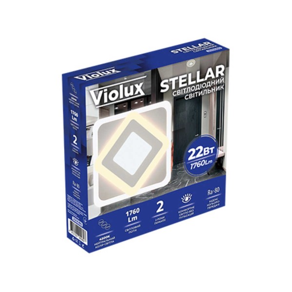 Світильник LED Violux ДББ STELLAR квадрат 22W 4500K IP20 ( 200080 ) - фото №6