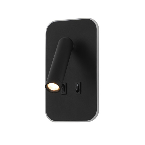 Бра, настенный светильник Italux WL-83957-1-BK Doria LED 1x8W 3000K 559Lm IP20 черный - фото №1