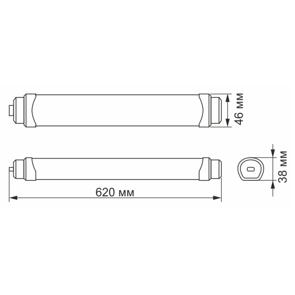 Магістральний виробничий світильник Videx 18Вт 5000K 0,6м IP65 (VL-BNWL-18065) - фото №2