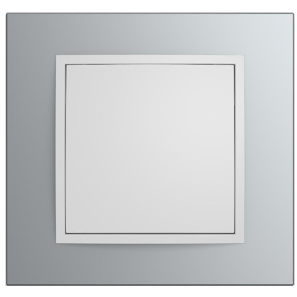 Одноместная рамка Berker B.7 10116914 (алюминий/полярная белизна) - фото №1