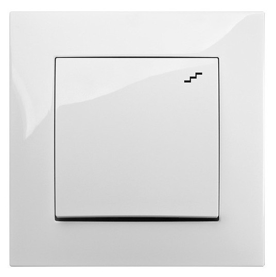 Одноклавішний прохідний вимикач Elektro-Plast Carla 1712-10 (білий) - фото №1