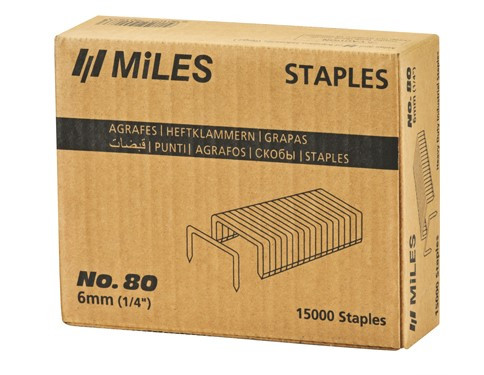 Скоби MILES No. 80-6MM (15000шт) - фото №1