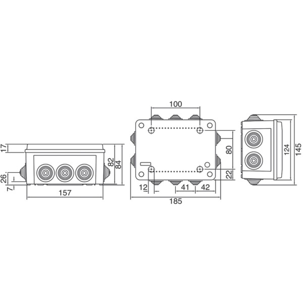 Коробка ответвительная DKC 54000 150х110х70мм с кабельными вводами IP55 - фото №8