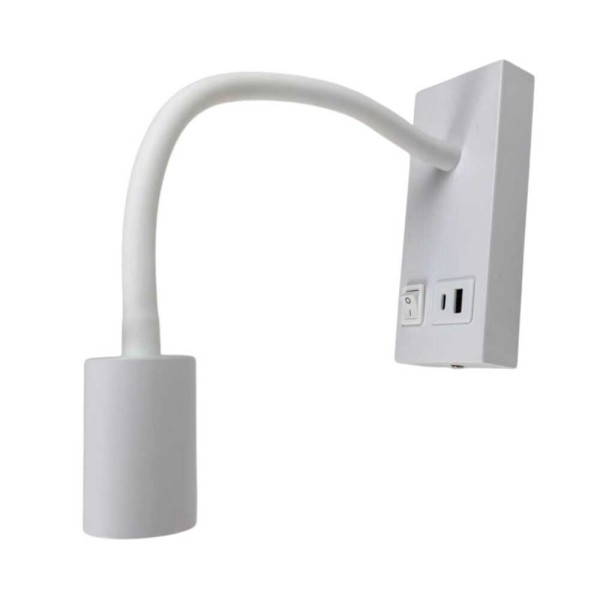 Светильник настенный Violux SNAKE USB+Type-C 5W 4200K 250Lm IP20 белый ( 552002 ) - фото №3