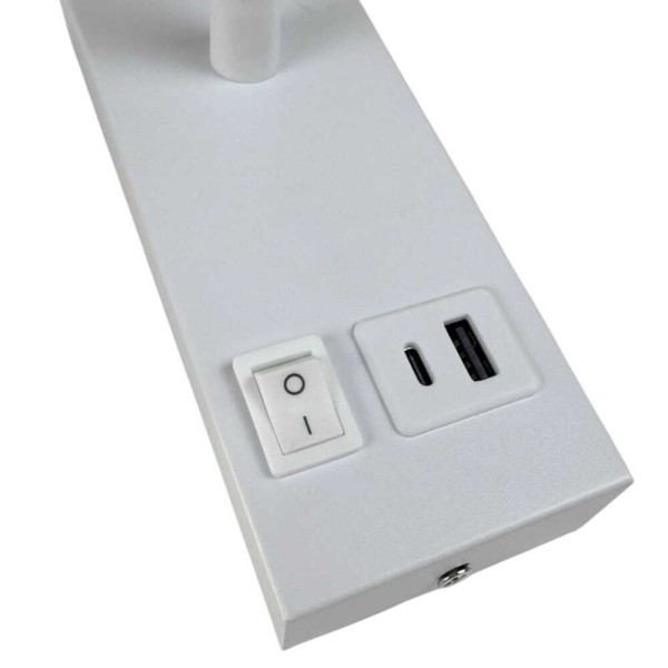 Светильник настенный Violux SNAKE USB+Type-C 5W 4200K 250Lm IP20 белый ( 552002 ) - фото №5