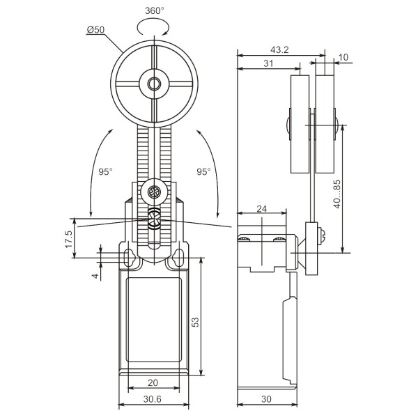 Кінцевий вимикач Promfactor FLS15M322P65 - фото №1