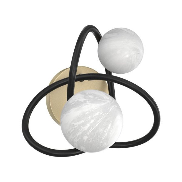 Бра, настенный светильник Zuma Line MB4922-2-EBGN Nisyro G9 2x3.5W IP20 Bk