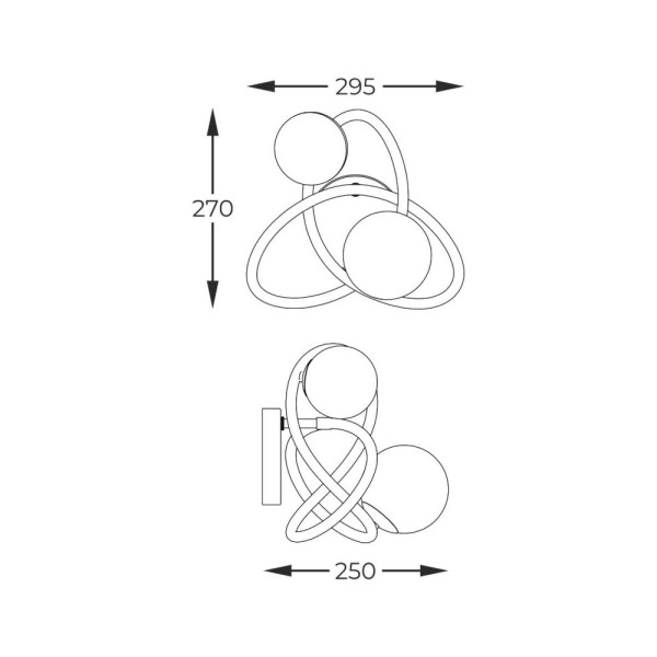 Бра, настенный светильник Zuma Line MB4922-2-EBGN Nisyro G9 2x3.5W IP20 Bk - фото №1