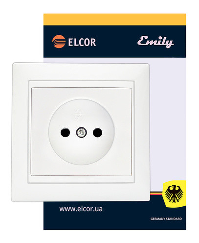Розетка Elcor Emily 9215 (211573) без заземления (белый) - фото №1
