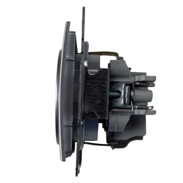 Розетка Nilson Touran срібло 1-на з заземленням без рамки ( 24130417 ) - фото №2