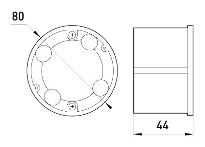 Распределительная коробка E.Next e.db.stand.108.d80 кирпич/бетон (s027007) - фото №1