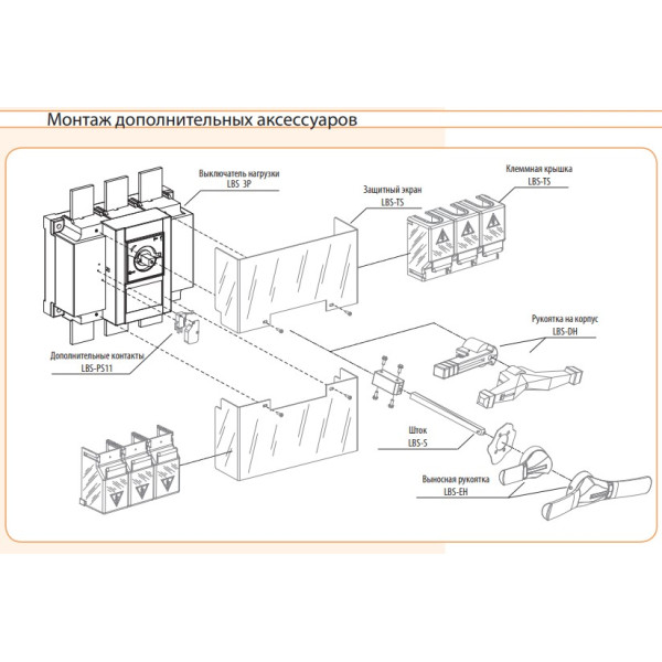 Вимикач навантаження ETI 004661455 LBS 3P 1000 («1-0» 1000А) - фото №1