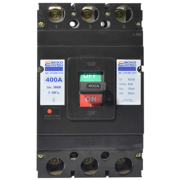 Силовой автоматический выключатель Аско-Укрем ВА-2004N/400 3р 400А (A0010040074) - фото №1