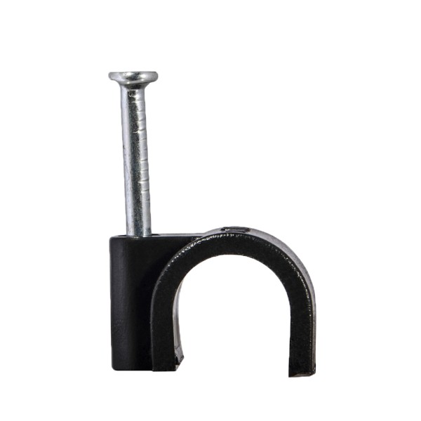 Кабельная скоба Аско-Укрем 6мм кругла черная 100шт (A0150030036)