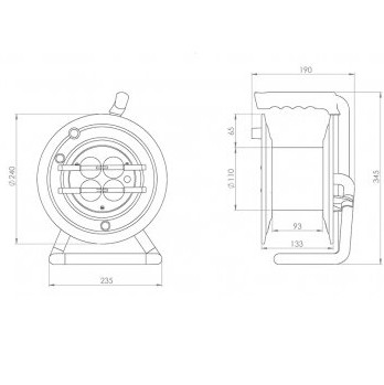 Котушка переносна без дроту Bemis BM9-3100-0000 16А 4шт ПВС 3x1,5 IP44 50м (7.5.1.144641) - фото №1