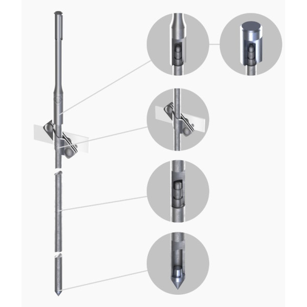 З'єднувач Leo Lightman Cant стержня d20мм зі смугою шириною до 40мм та дротом ø8-10мм StZn (205011) - фото №2
