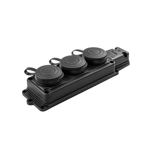 Колодка Violux каучук настенная 3-ная без заземления с крышкой IP44 ( 930710 ) - фото №2