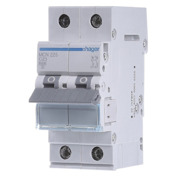 Автоматический выключатель Hager MCN225 6кА C 25A 2P