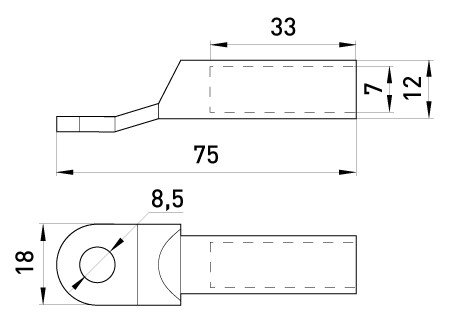 Медно-алюминиевый кабельный наконечник E.Next e.end.stand.ca.dtl.1.25 (s038003) - фото №1