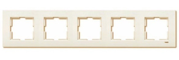 П'ятимісна рамка горизонтальна VIKO Karre кремова