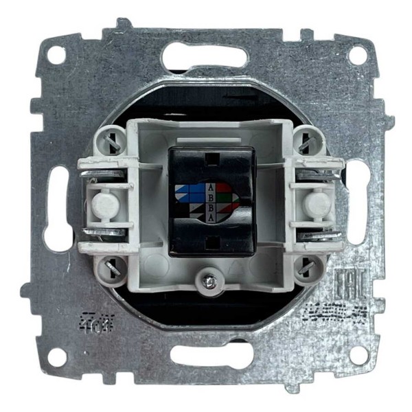 Розетка ELBI ZENA Silverline черный металлик компьютерная 1-a ( 609-011100-247 ) - фото №1