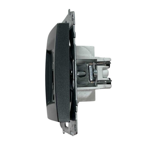 Розетка ELBI ZENA Silverline черный металлик компьютерная 1-a ( 609-011100-247 ) - фото №2