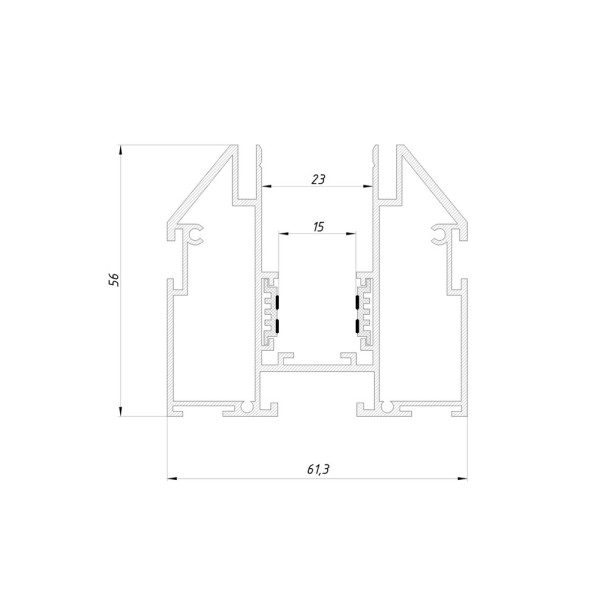Магнітний трековий шинопровід Oledim 7771367 OL23 3м 48V для натяжної стелі (демпфер) - фото №2