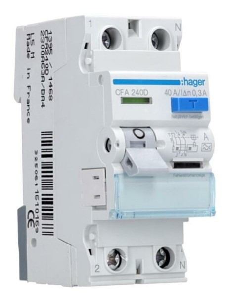 Пристрій захисного відключення Hager CFA240D 40A 300мА 6кА тип A 2P