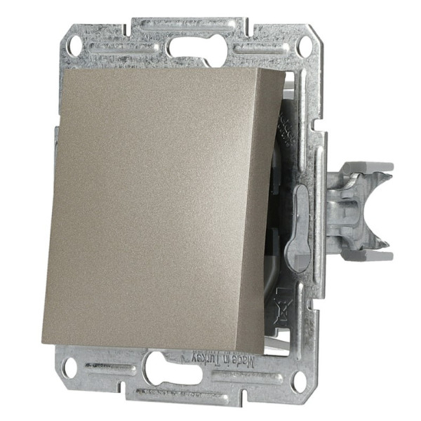 Переключатель 1-клавишный без рамки бронза Asfora, EPH0400169 - фото №1