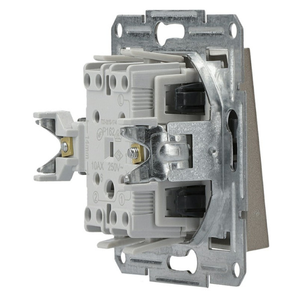 Переключатель 1-клавишный без рамки бронза Asfora, EPH0400169 - фото №4