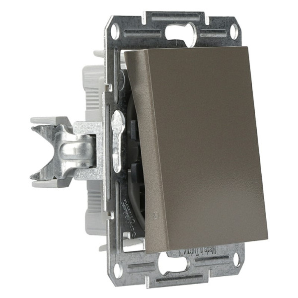 Переключатель 1-клавишный без рамки бронза Asfora, EPH0400169 - фото №5