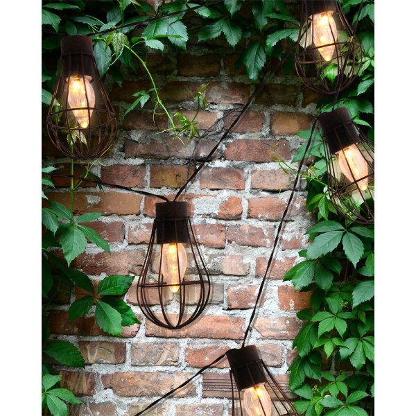 Гирлянда на солнечной батарее Goldlux 311542 Lofcik LED 2900K IP44 патина - фото №1