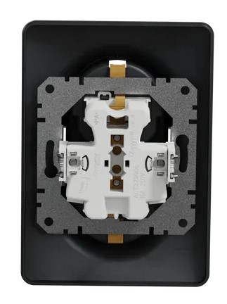 Двойная розетка Schneider Electric Sedna Design с заземлением и шторками черная SDD314221 - фото №3