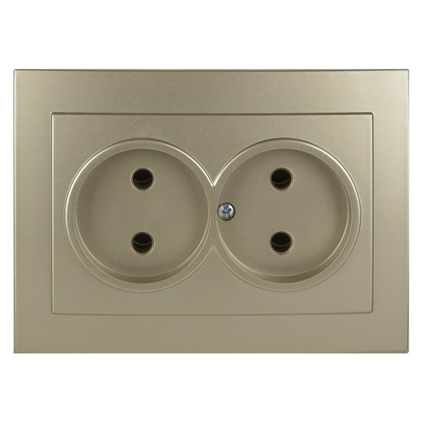 Розетка Nilson Touran золото 2-на без заземлення ( 24151024 )