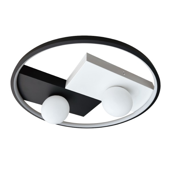 Светильник LED smart PICASSO-R+пульт 80W 3000-5000K IP20 круг бело-черный Violux ( 220615 ) - фото №1