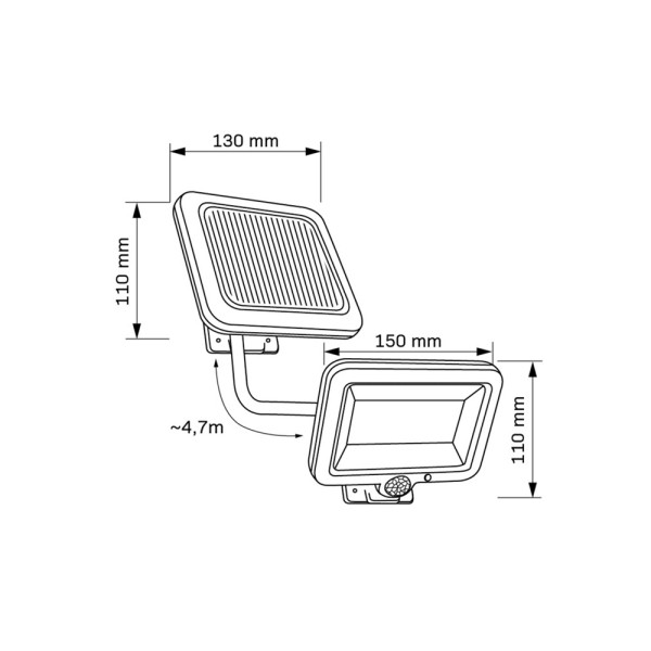 Вуличний світильник на сонячній батареї Goldlux 323071 Duo LED 1x1W 6000K 220Lm IP44 чорний - фото №4