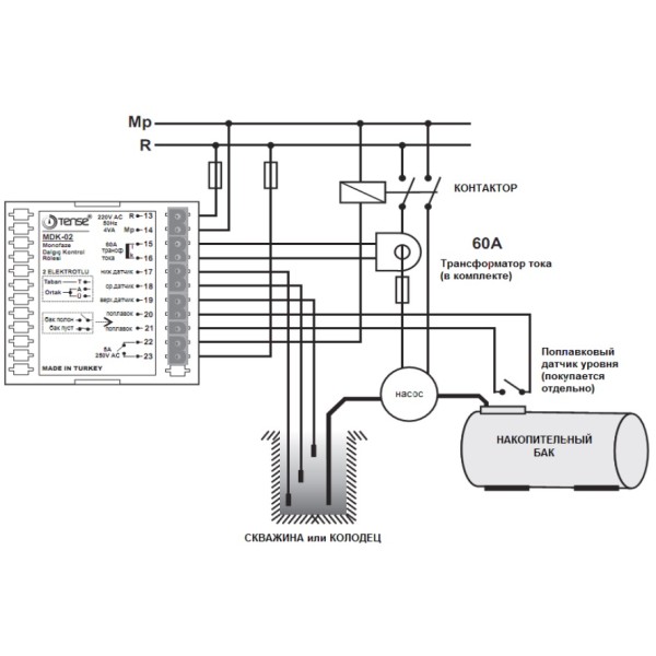 Реле последовательности работы насосов Tense MDK-02 - фото №1