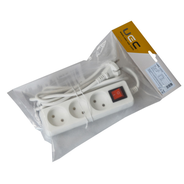 Подовжувач UEC STANDART П03В 3 місця 2Р/3м. 2х0.75 10А/250 з вимикачем - фото №1