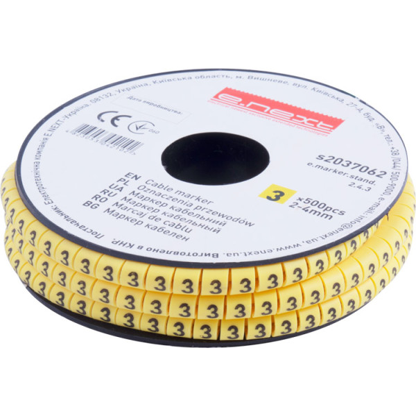 Кабельний маркер E.Next e.marker.stand.2.4.3 2-4 кв.мм 3 500шт (s2037062)