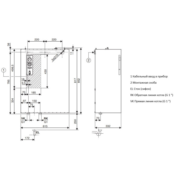 Одноконтурный электрический котел Bosch Tronic H 5000 ErP 45 кВт (7738504953) - фото №3