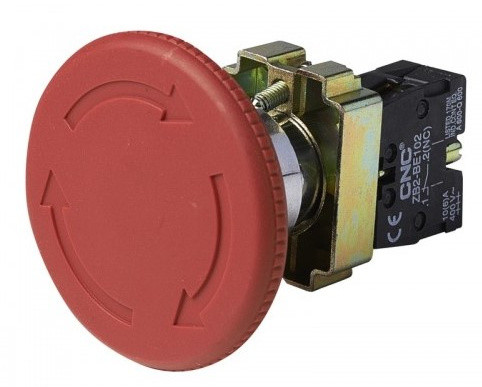 Збільшена кнопка-грибок з фіксацією CNC LAY5-ВS642 NC ø60 червона (Б00029355)