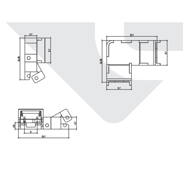Роз'єм кутовий без пайки COLORS 8MM-2P (CBBL208-DFTA) - фото №3