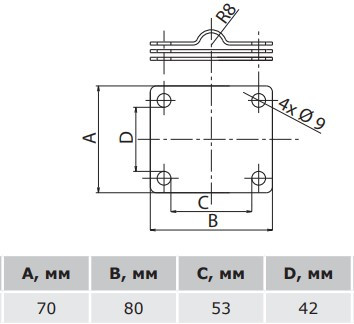 З'єднувач DKC NG3116NI для стрижня Ø16-20мм та струмопровідної стрічки до 40мм з нержавіючої сталі - фото №2