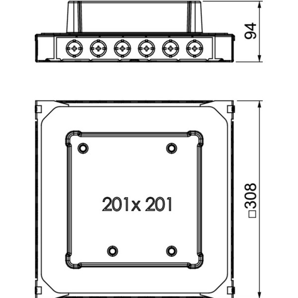 Монтажная коробка OBO Bettermann (7400349) UDS4 для наливных полов люков GES4 h=65…90мм - фото №2