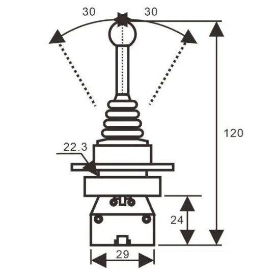 Кнопка-маніпулятор з фіксацією TOSUNlux PD2-PА12 NO+NC Ø22мм AC 230/400B (6940151032809) - фото №1